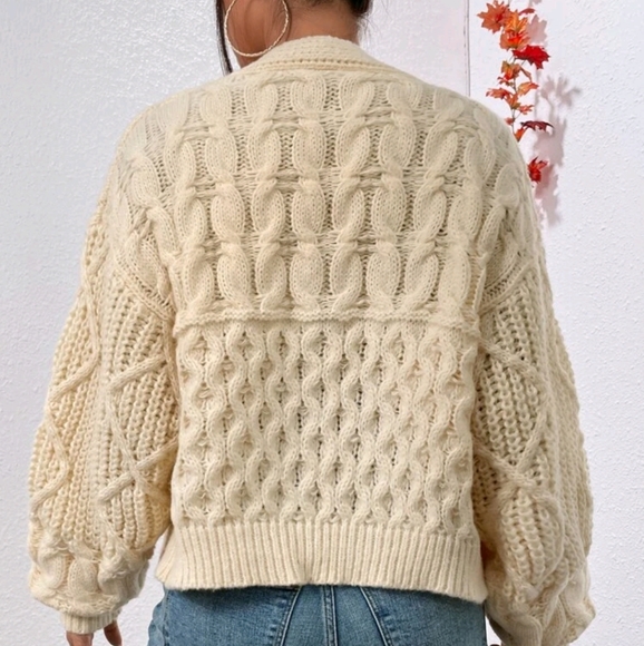 Chunky Knit Drop Shoulder Cardigan - Picture 4 of 4